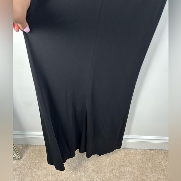 NWT H by Halston Vintage Black Maxi Lined Formal Dress with Rhinestone Strap 8 - Picture 10 of 15